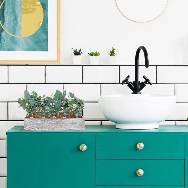 Sylaryn 20 Pcs Mixed Artificial Oval Eucalyptus Leaves Bulk with White Seeds Stems and Spray for Vase Floral Wreath Bouquets Wedding Greenery Decoration