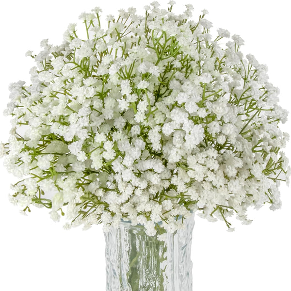 Sylaryn 10PCS Baby Breath Artificial Flowers Fake Babys Breath Gypsophila Flowers Bulk Realistic Artificial Flowers Bouquet Flores Artificiales para Decoracion for Wedding Party Home Decoration