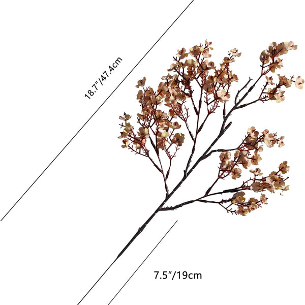 Sylaryn Mandy's Light Brown Artificial Baby’s Breath European Flowers 6 Bundles Silk Gypsophila with Bendable Stems for Fall Valentine's Day and New Year Centerpiece Wedding Decor and Table Arrangements