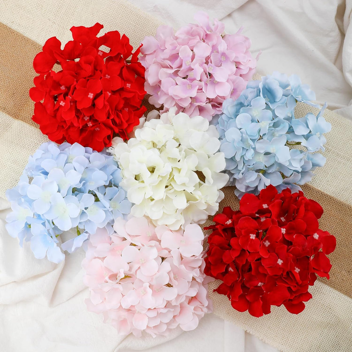 SYLARYN Fake Pink Hydrangea Artificial Flowers - Faux Silk Hydrangeas Flowers Heads with Stems Real Touch for Home Wedding Party Table Decor(Pink,Pack of 10)