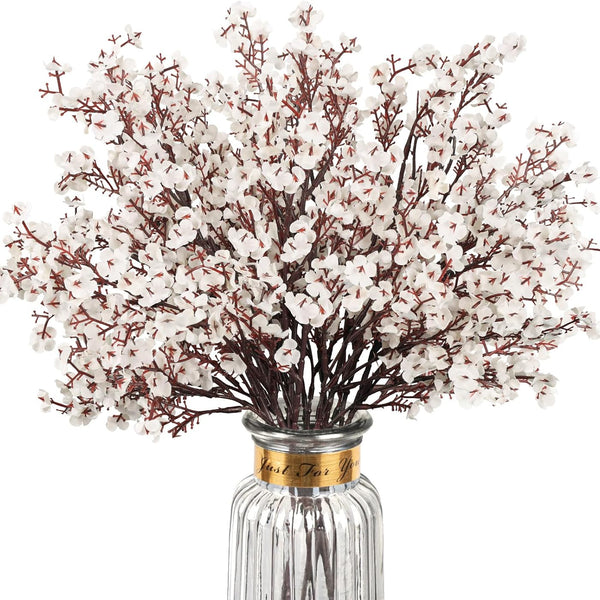 Sylaryn Babys Breath Artificial Flowers, 8 Bundles White Real Touch Fake Flowers Silk Flowers Bulk for Vase Home Office Wedding Spring Indoor Outdoor Centerpiece Table Party Decorations