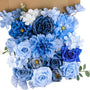 Sylaryn Artificial Flowers for Home Decorations: Blue Silk Fake Flowers Bulk Boxed Set, Peony Roses Bouquets with Stems for Table Centerpiece, DIY Wedding, Bridal Shower, Graduation Cap & Tea Party