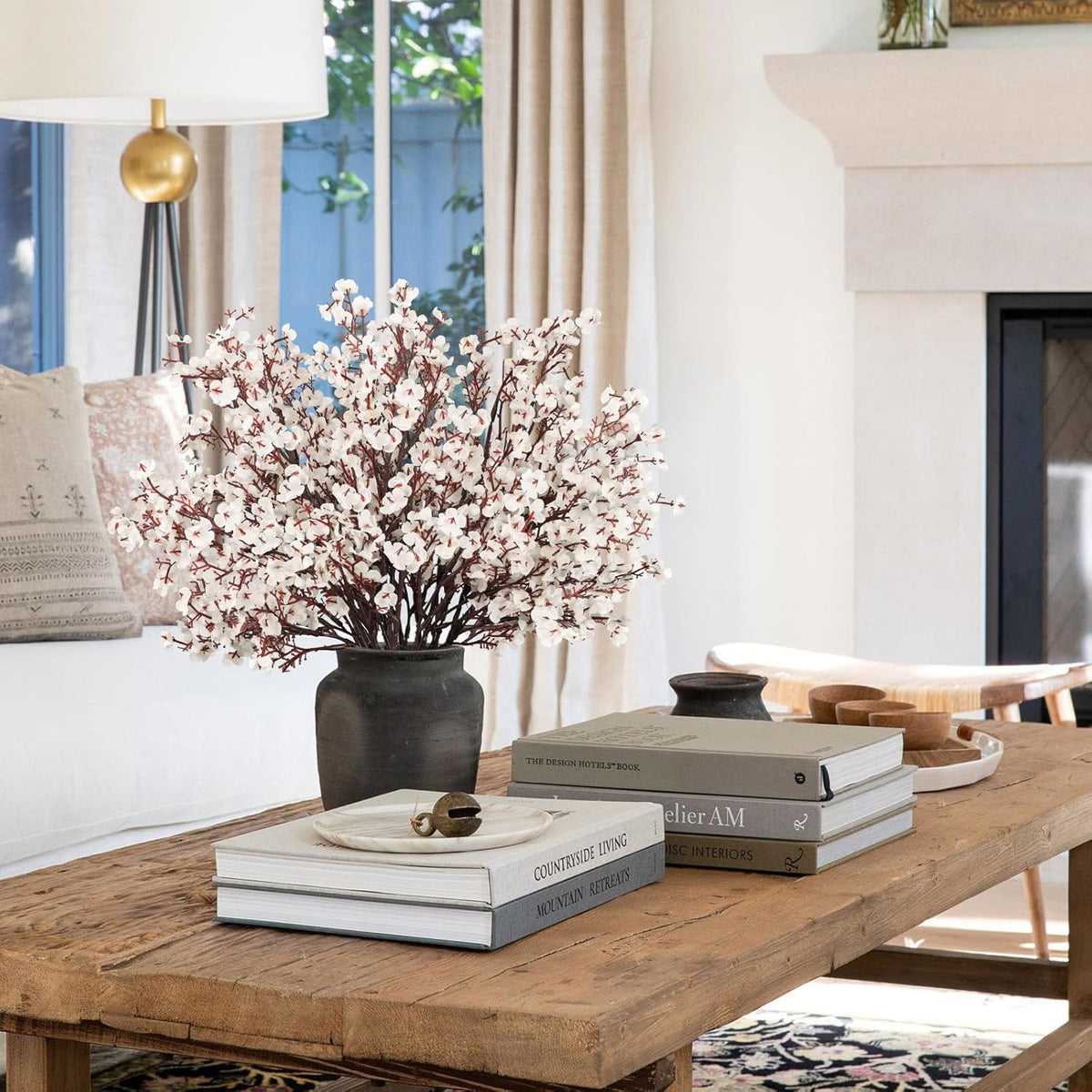 Sylaryn Babys Breath Artificial Flowers, 8 Bundles White Real Touch Fake Flowers Silk Flowers Bulk for Vase Home Office Wedding Spring Indoor Outdoor Centerpiece Table Party Decorations