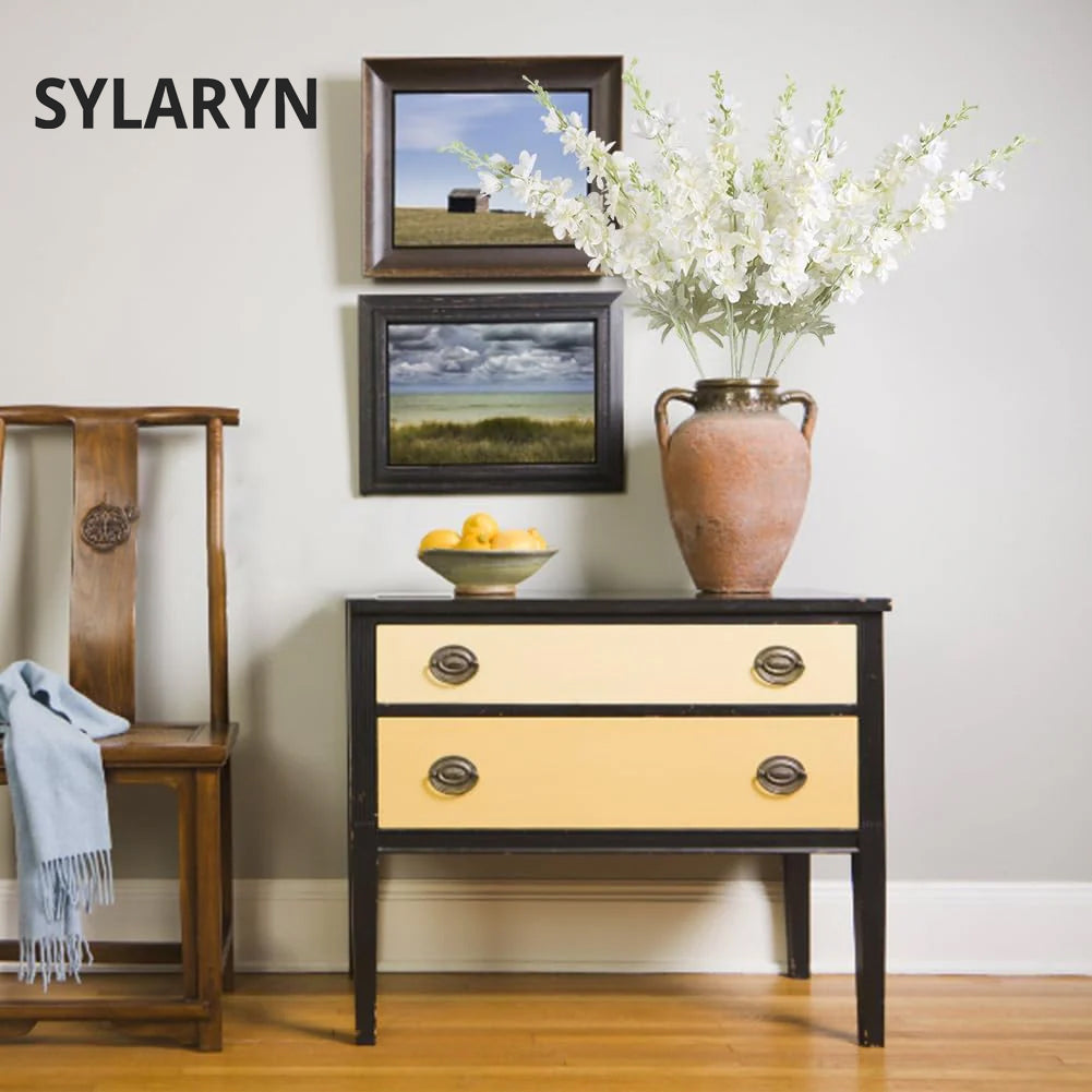 Sylaryn 8PCS White Delphinium Artificial Flowers Larkspur Fake Flowers 33.5in Long Stem Faux Silk Flowers Bulk for Tall Vase for Home Wedding Floral Arrangement Centerpiece Table Decorations (White)